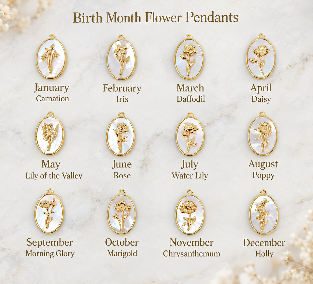 12 birth month flower designs