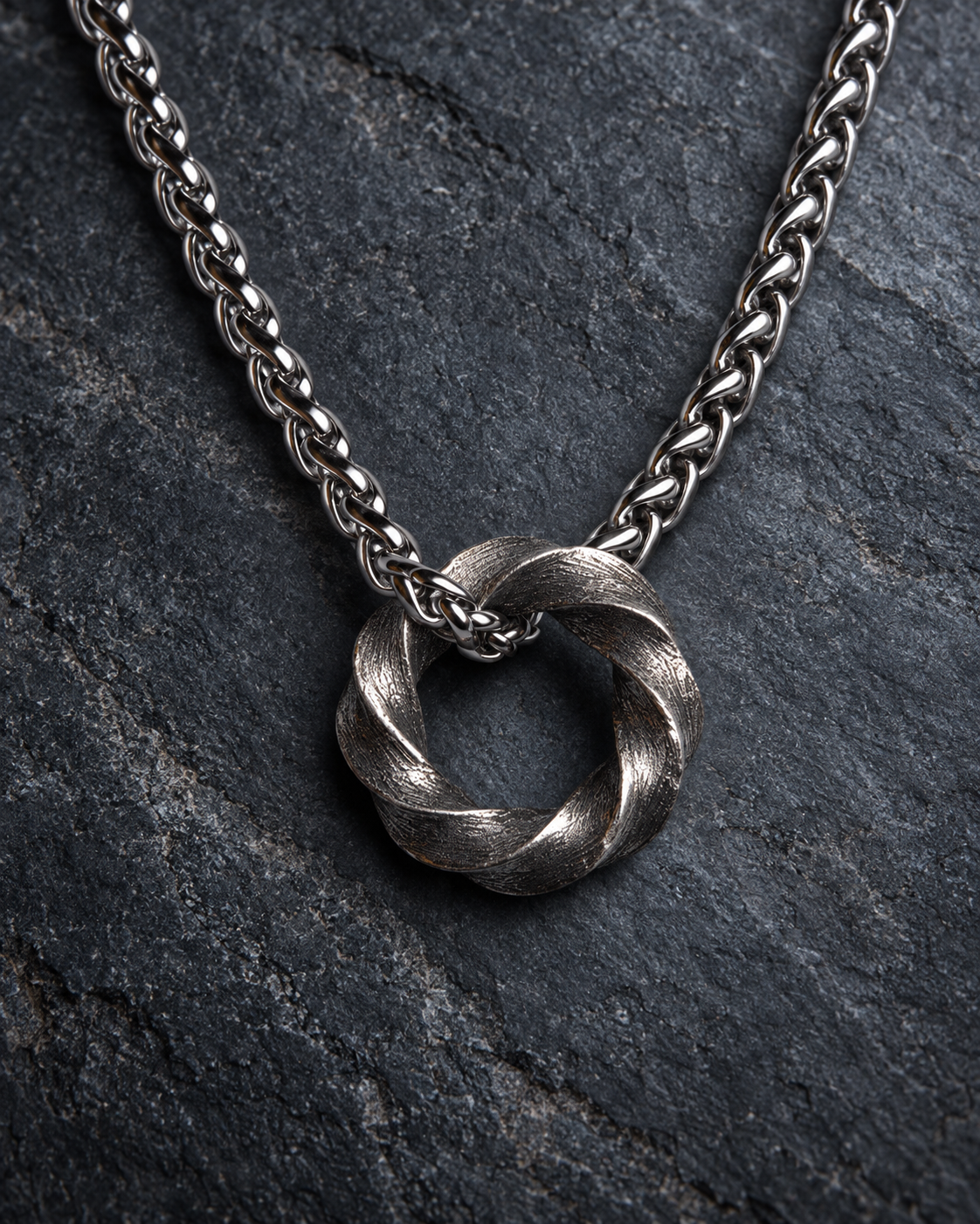 Steadfast Bond Twisted Ring Necklace