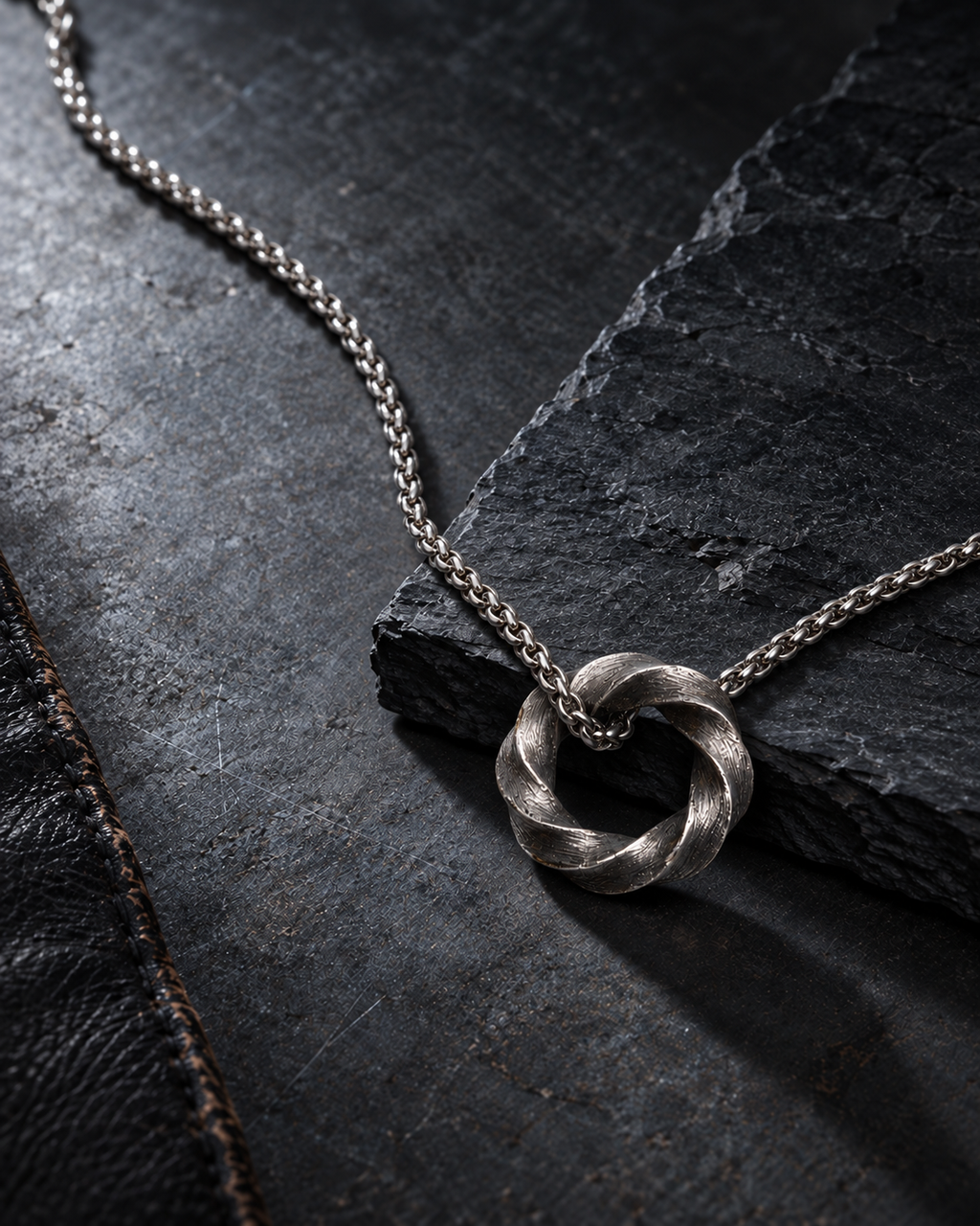 Steadfast Bond Twisted Ring Necklace