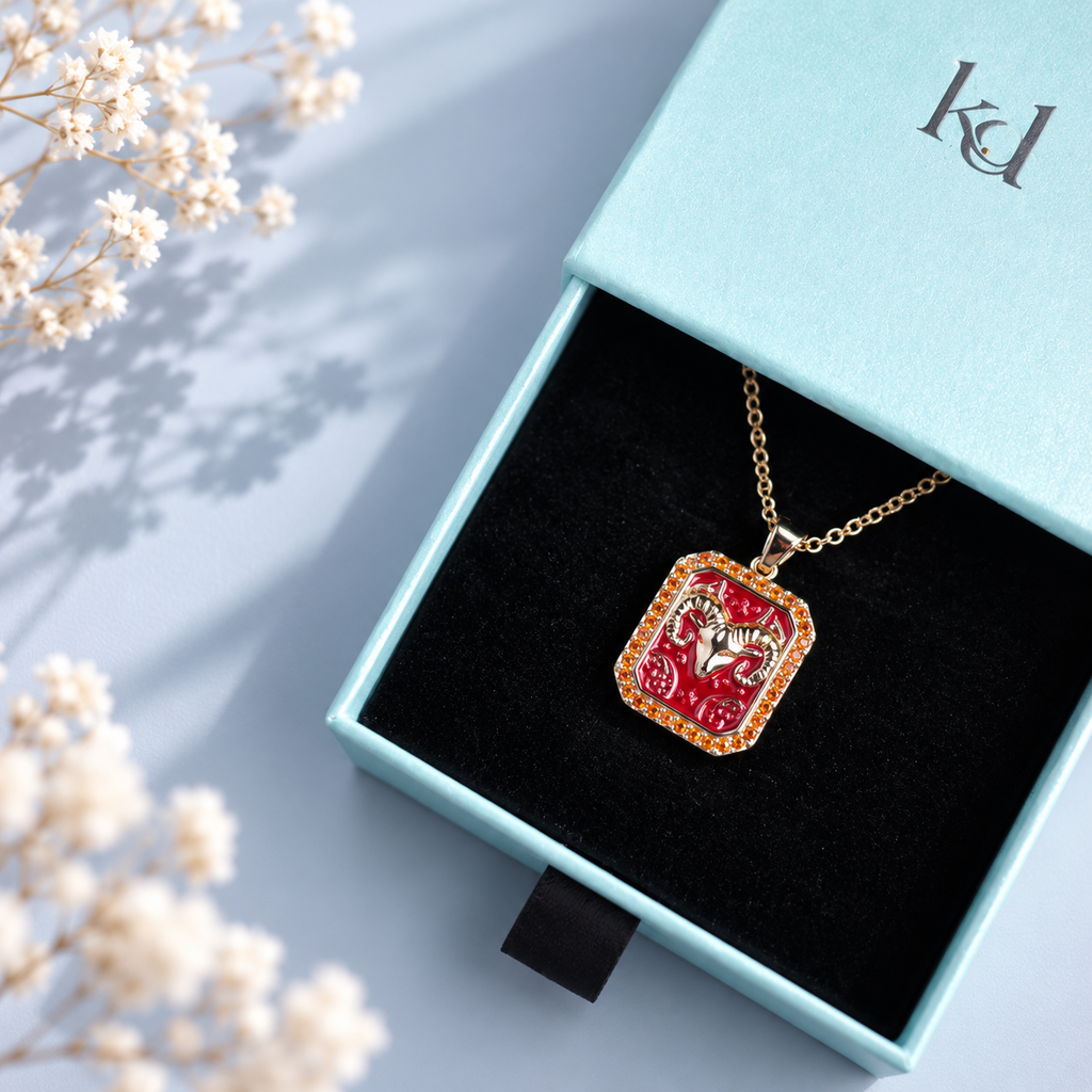 Kept Dear zodiac necklace gift packaging