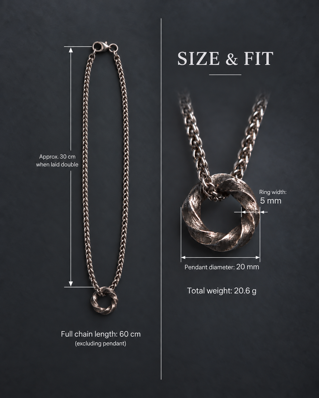 Steadfast Bond Twisted Ring Necklace