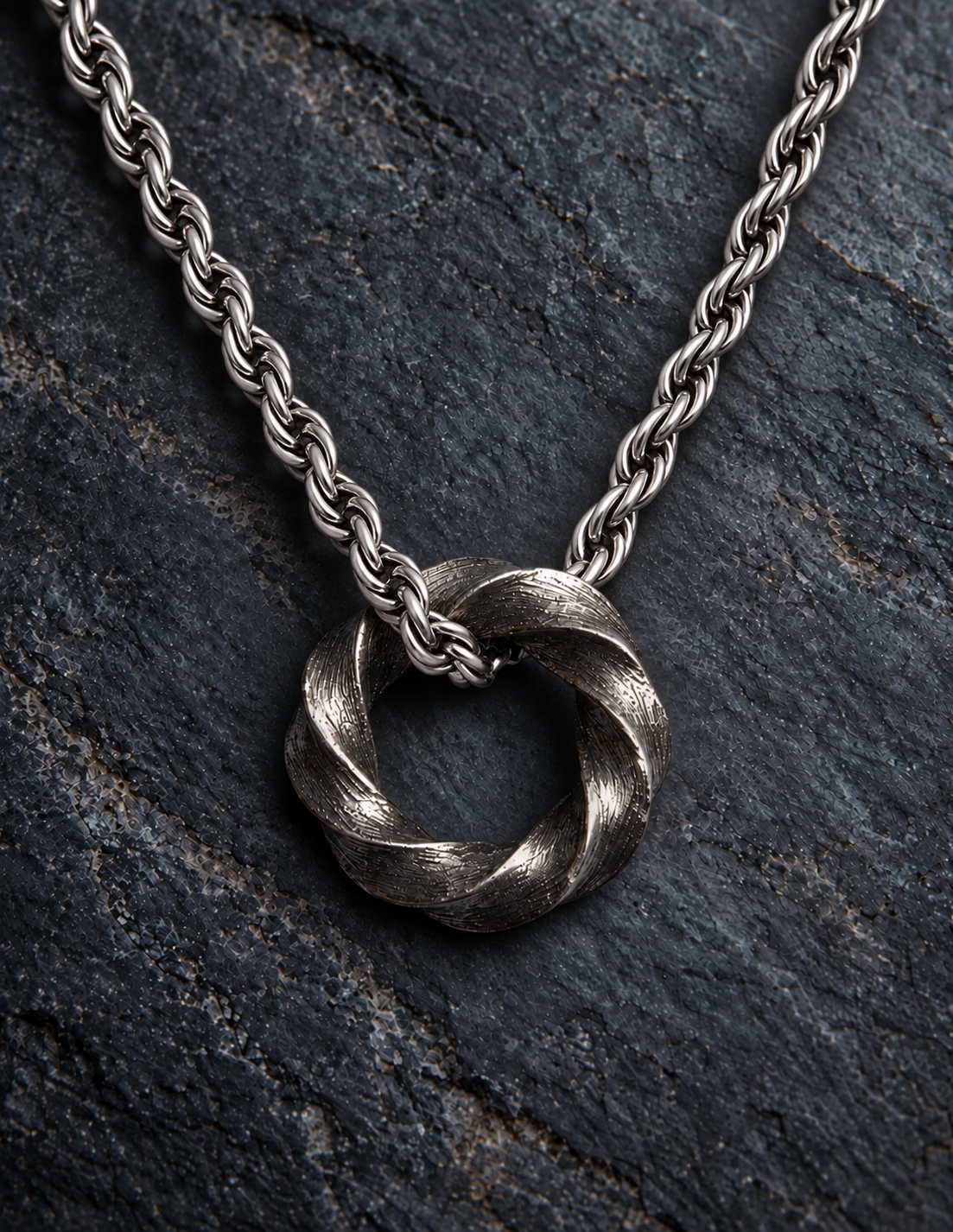 Steadfast Bond Twisted Ring Necklace