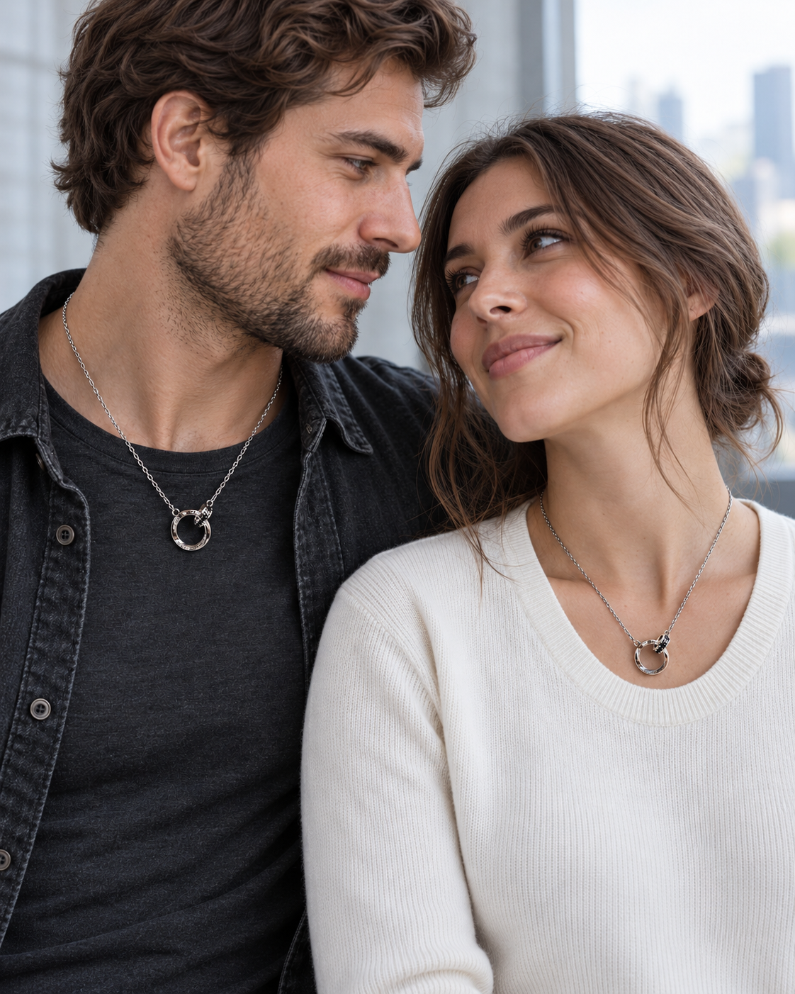 Together Forever Interlocking Ring Necklace