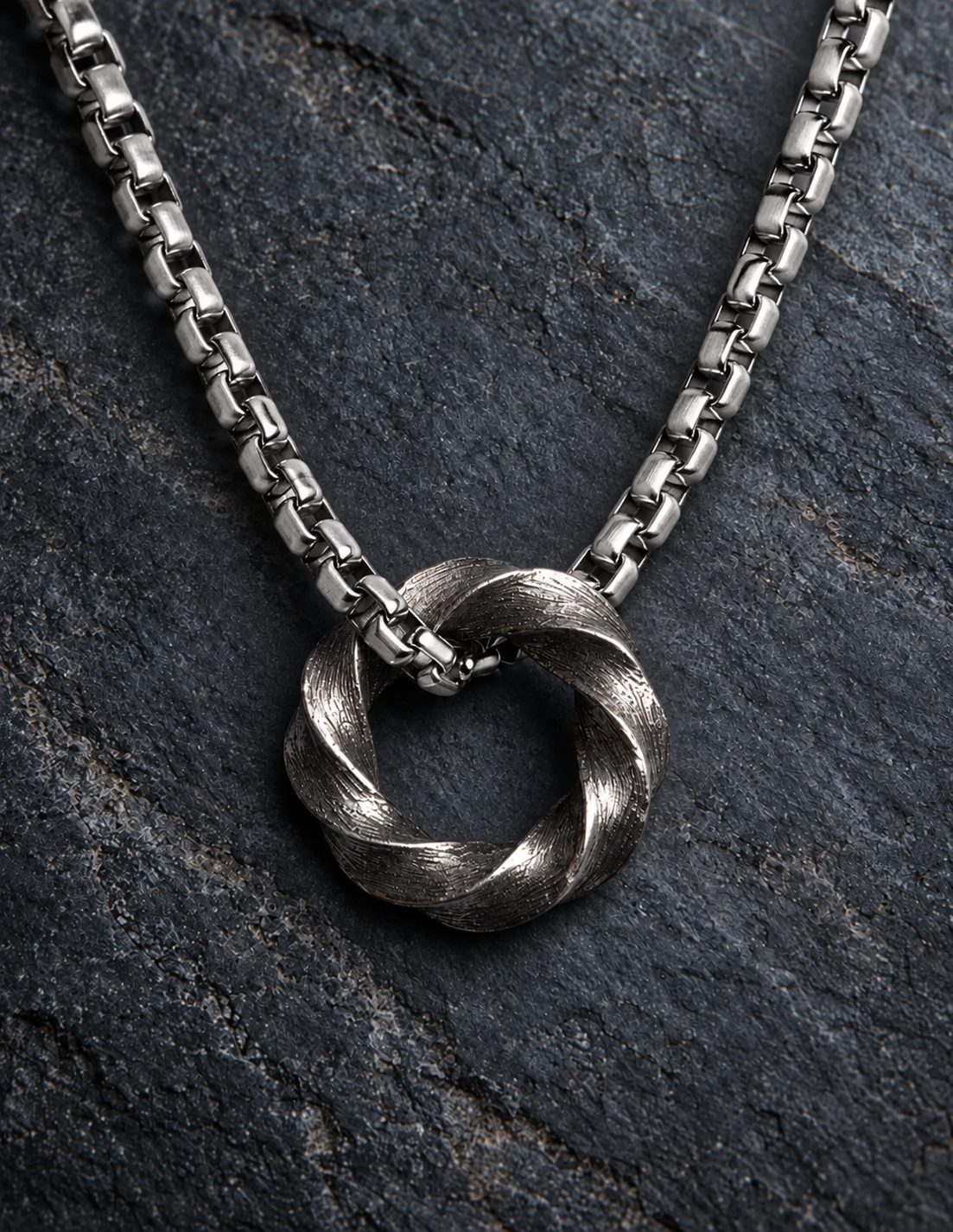 Steadfast Bond Twisted Ring Necklace