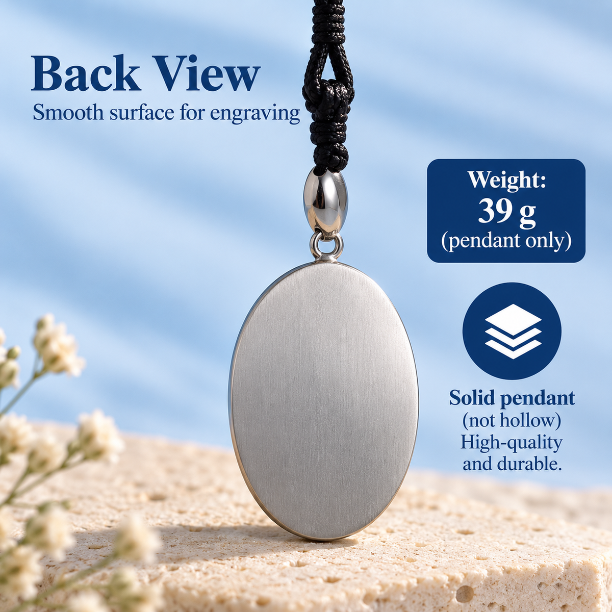 Personalized Fingerprint Oval Pendant Necklace