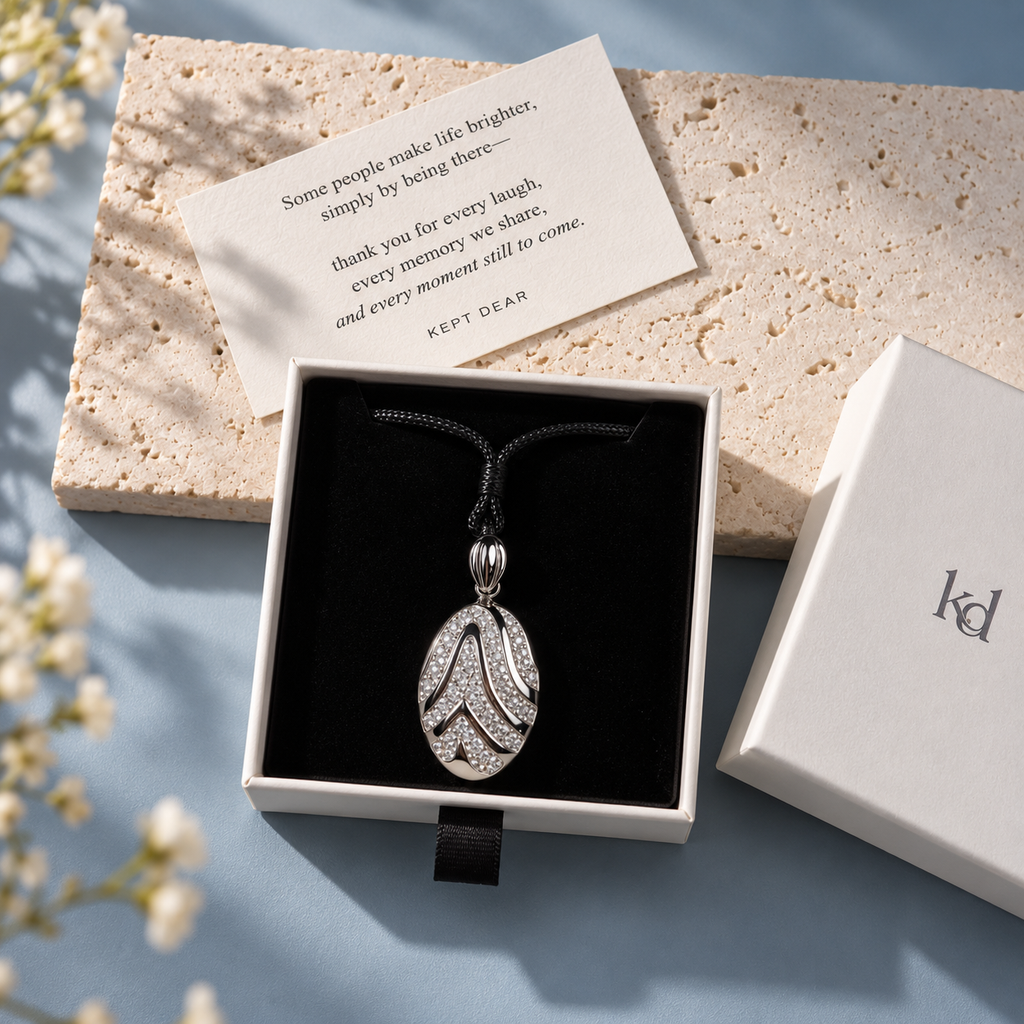 Personalized Fingerprint Oval Pendant Necklace