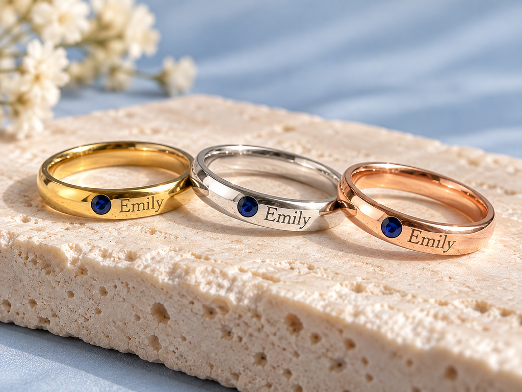 Three available colors: gold silver rose gold