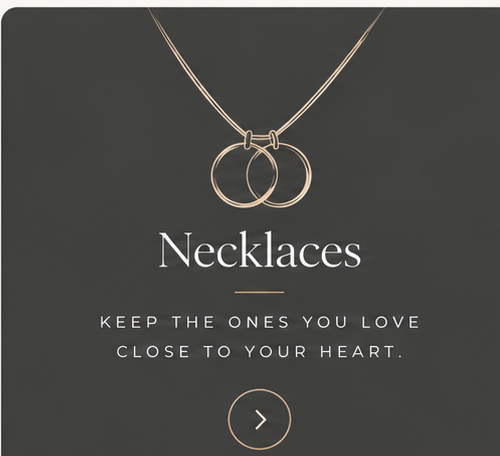 Kept Dear necklaces category charcoal and champagne gold line art